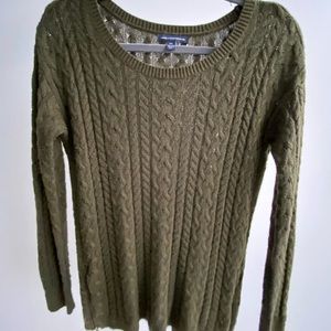 American Eagle Zipper Cable Knit Sweater